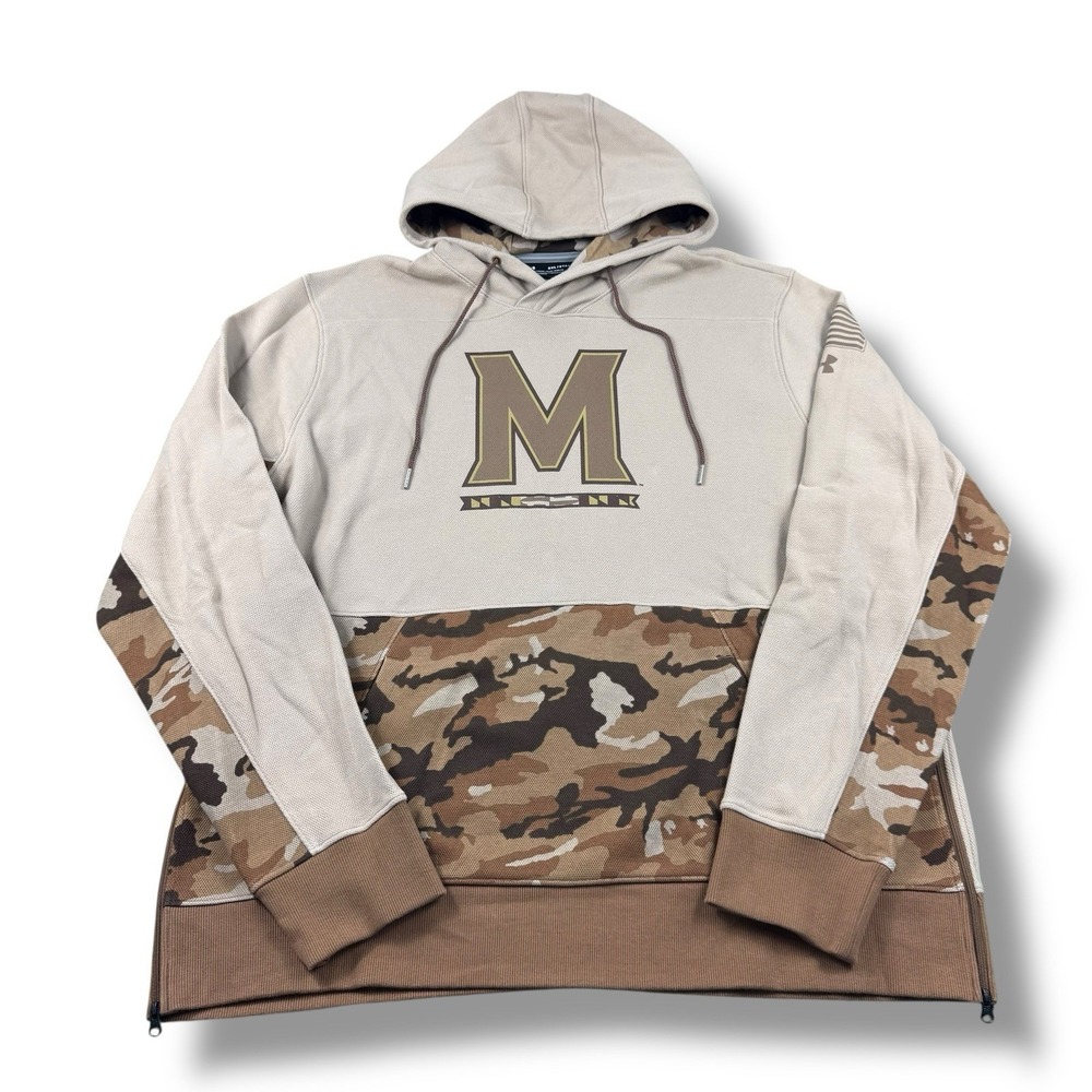 Under Armour Tan Maryland Terrapins Military Appreciation Pursuit Hoodie Mens 2X